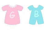 Baby Clothes in Pink and Blue with Letters for Girl and Boy